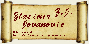 Zlatimir Jovanović vizit kartica